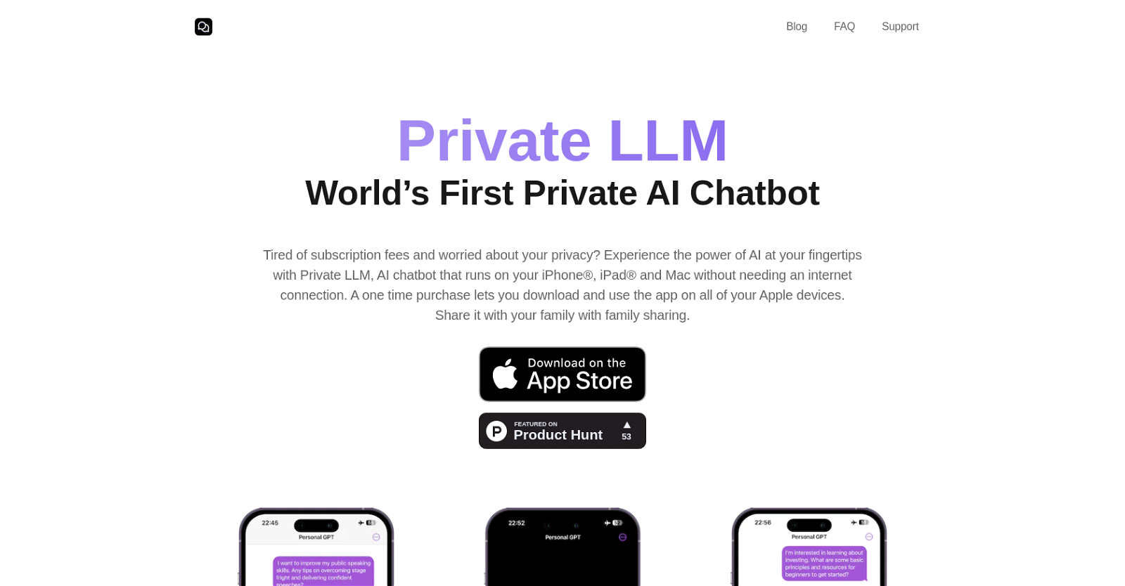 PrivateLLM website