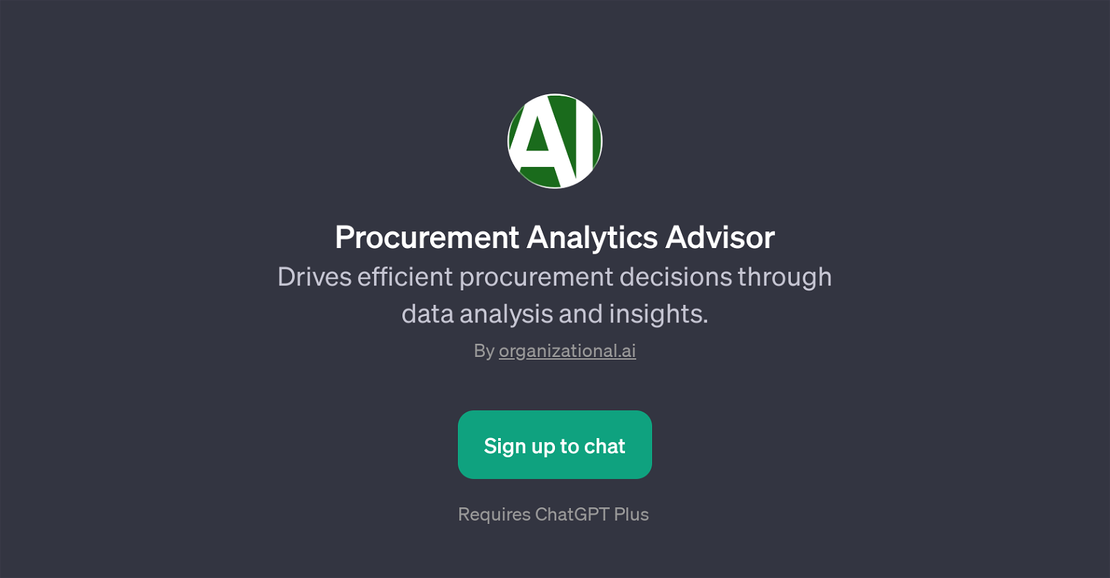 Procurement Analytics Advisor website