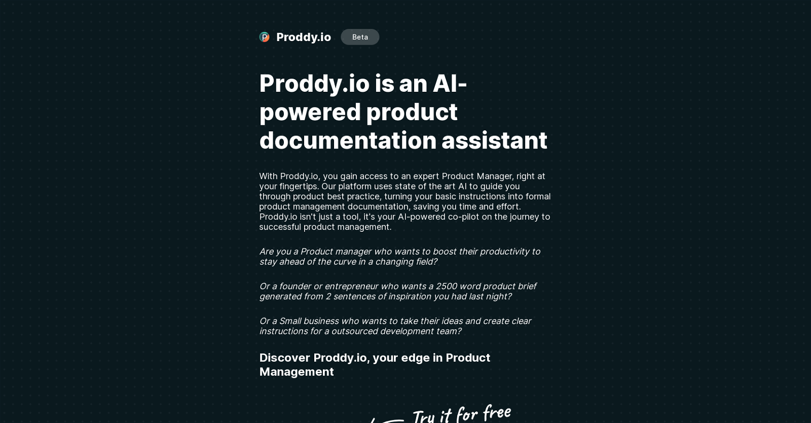 Proddy website