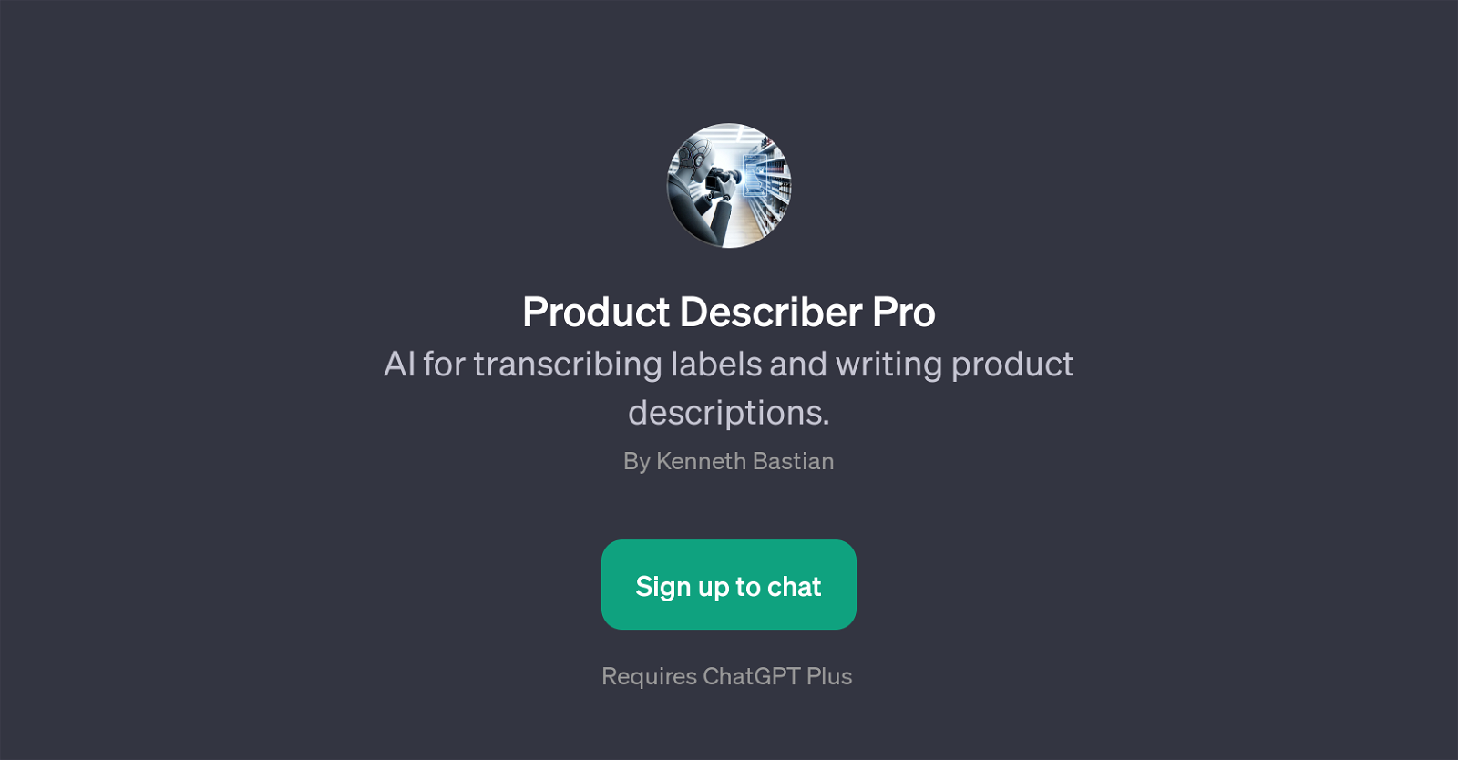 Product Describer Pro website