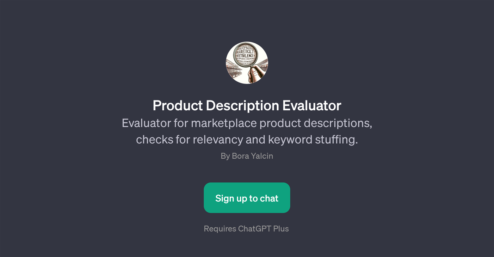 Product Description Evaluator website