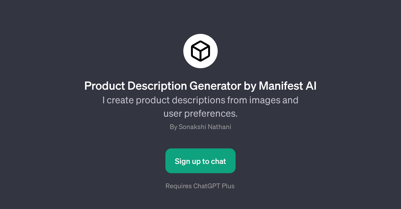 Product Description Generator by Manifest AI website