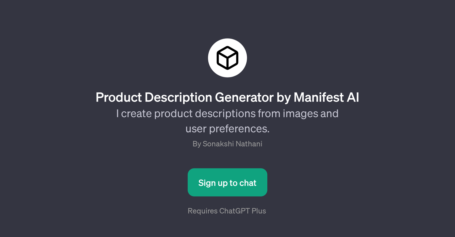 Product Description Generator by Manifest AI website