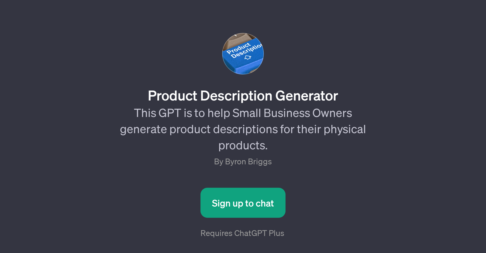 Product Description Generator website
