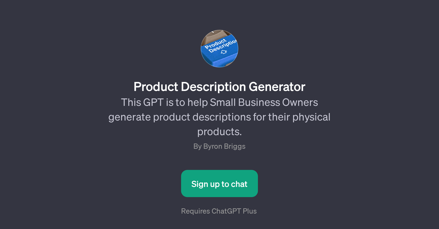 Product Description Generator website