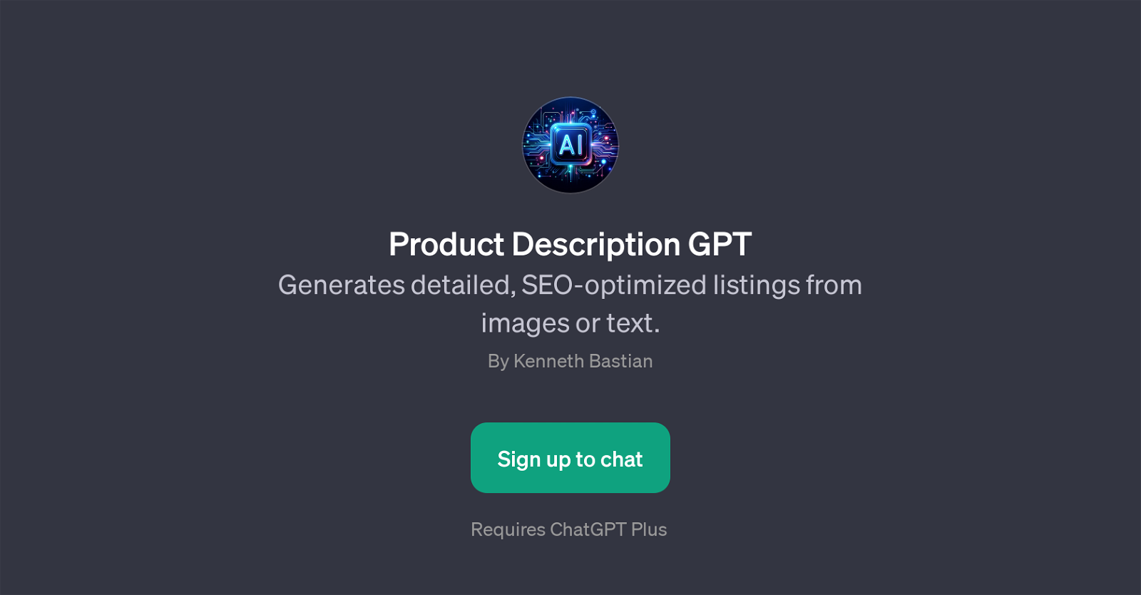 Product Description GPT website
