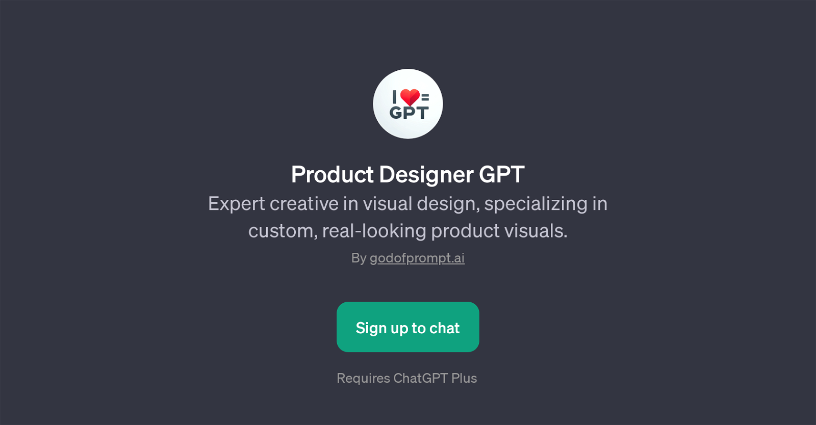 Product Designer GPT website