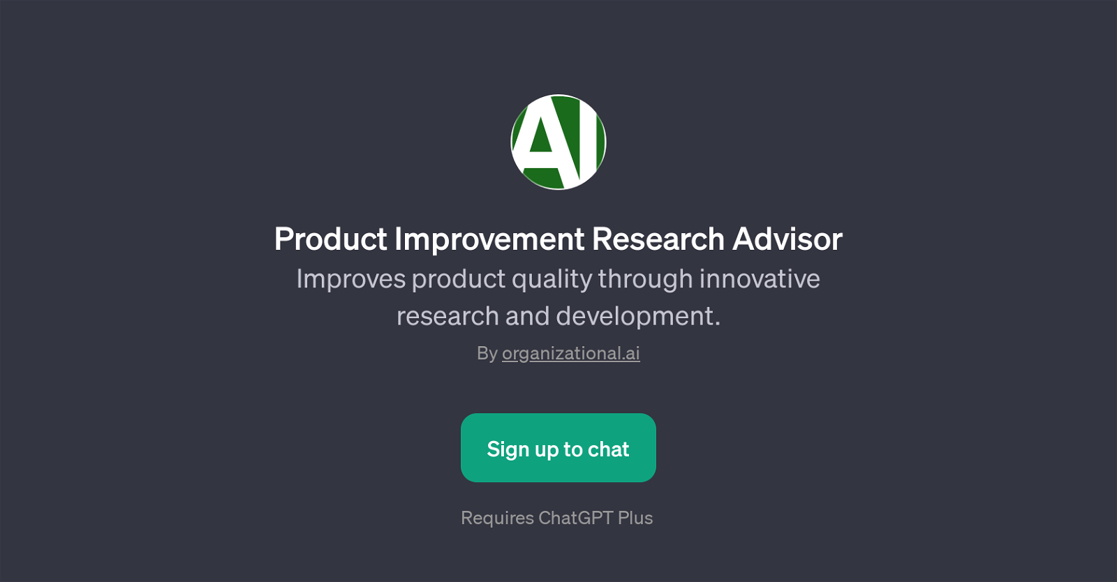 Product Improvement Research Advisor website