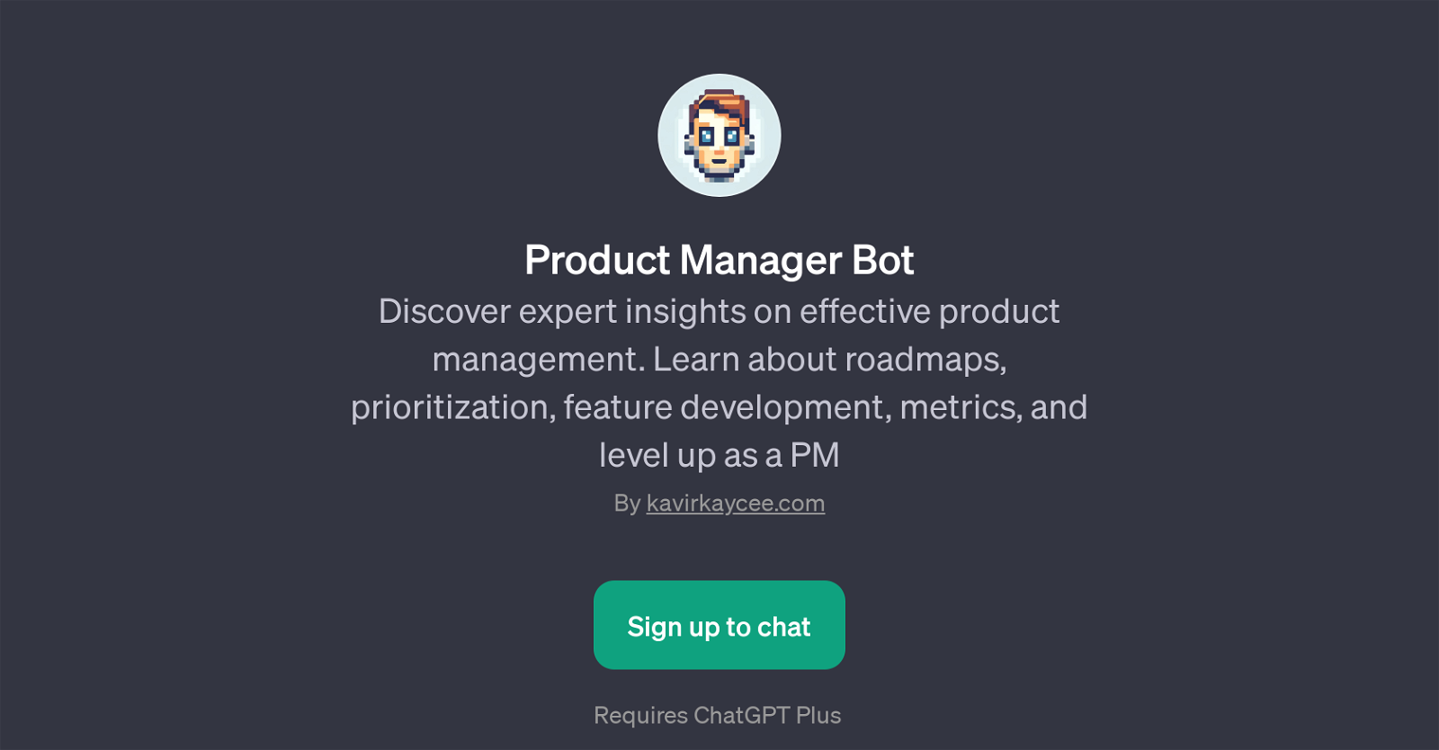 Product Manager Bot website