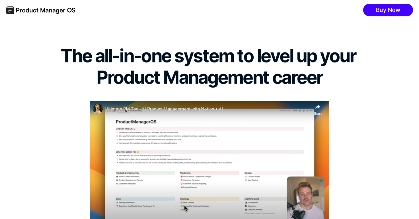 Product Manager OS website