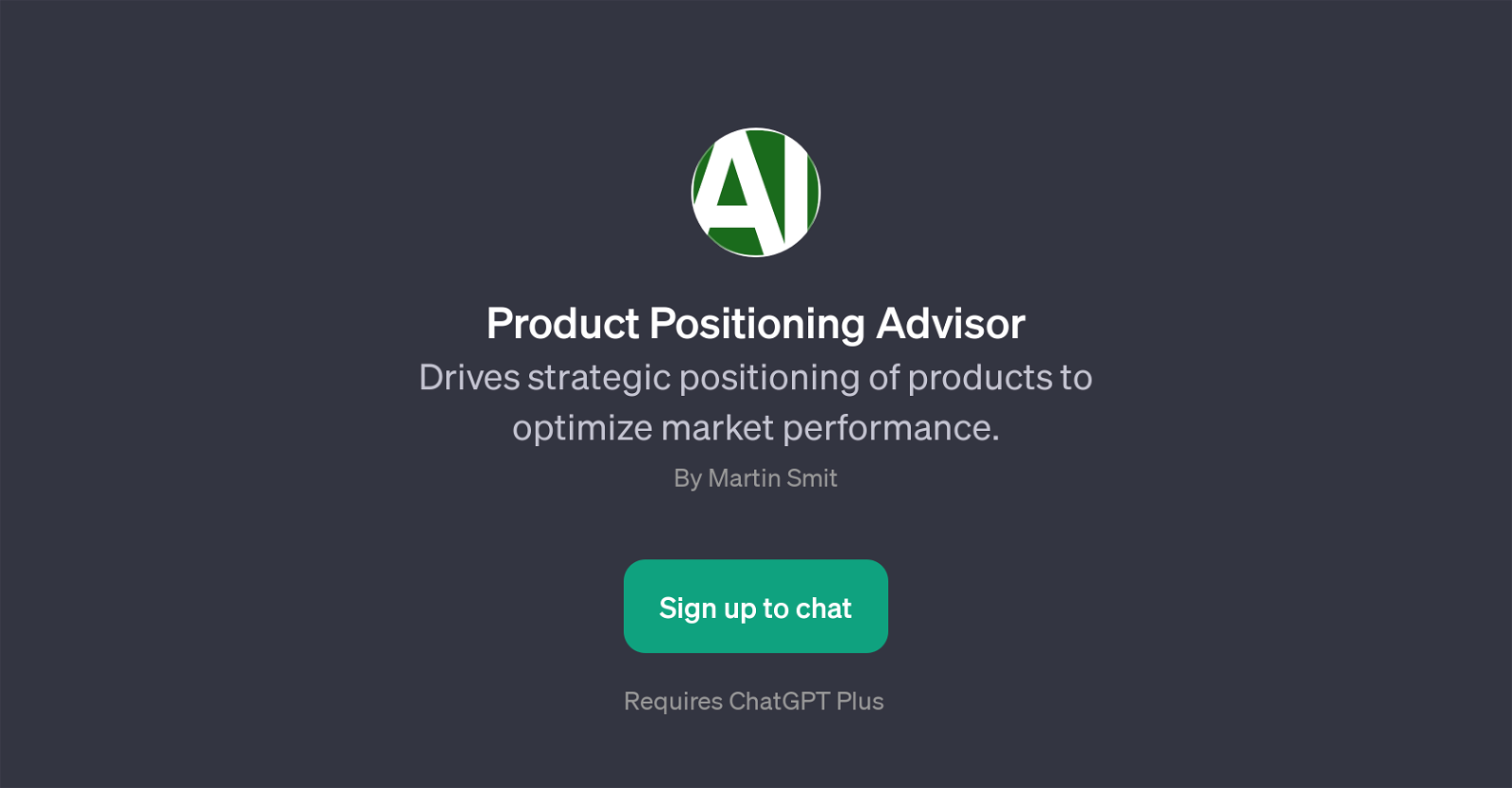 Product Positioning Advisor website