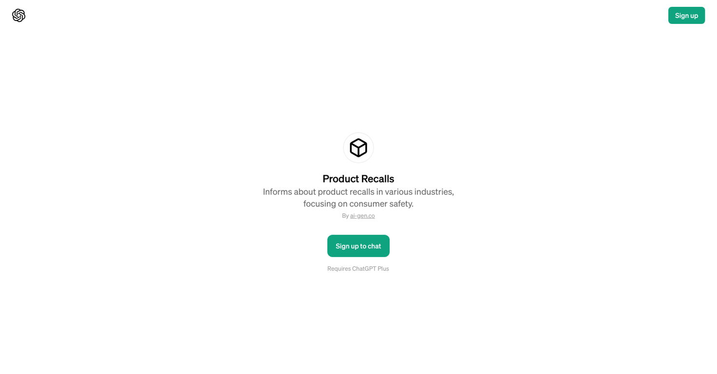 Product Recalls website
