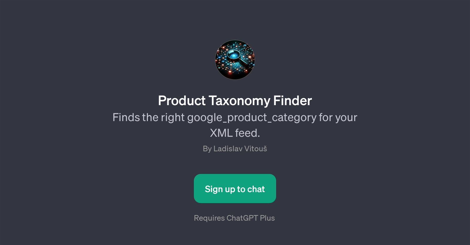 Product Taxonomy Finder website