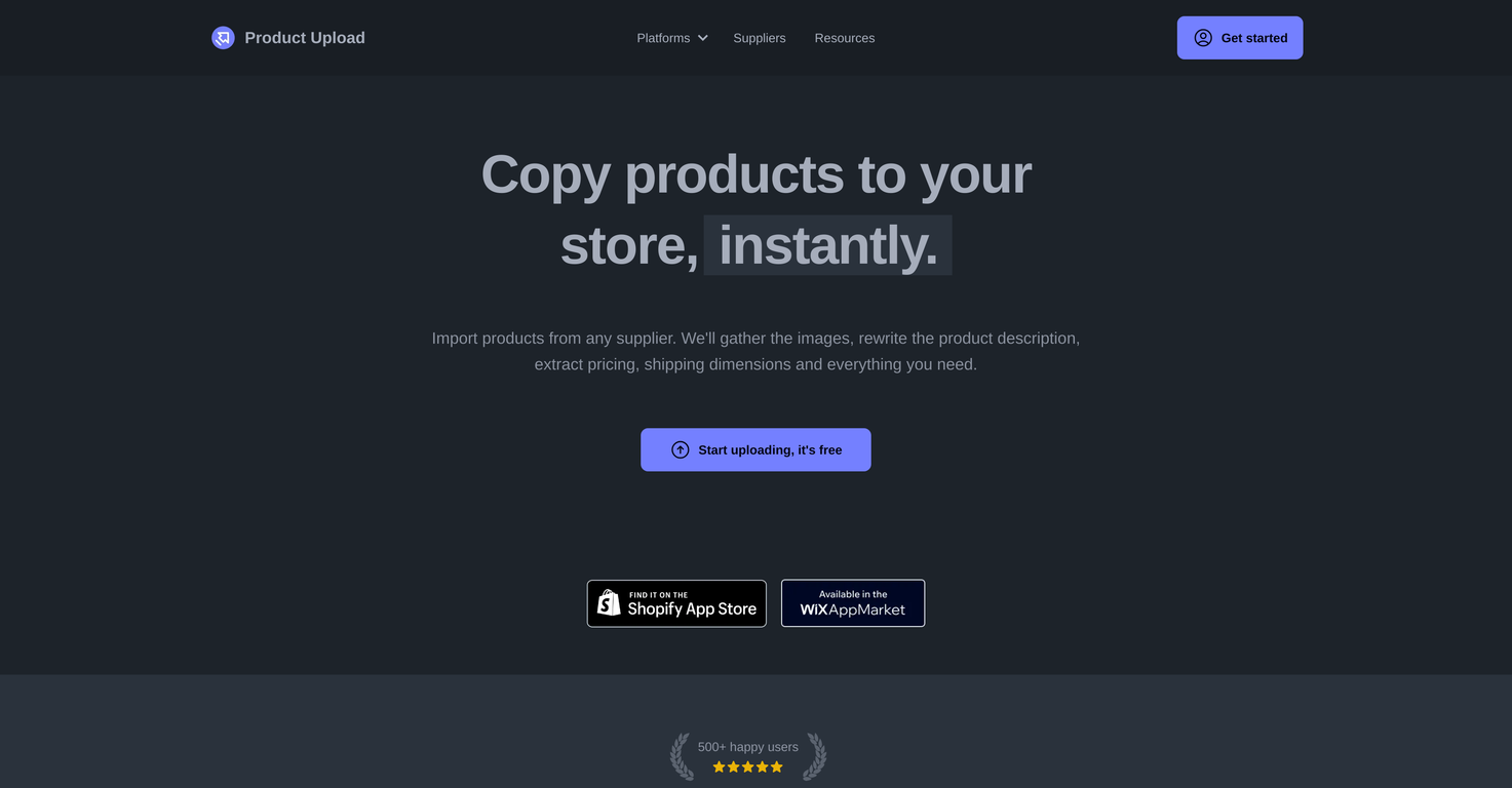 Product Upload website