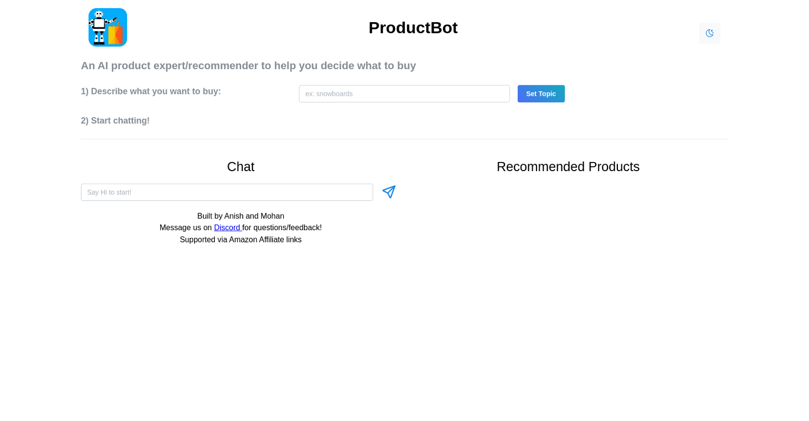 ProductBot website