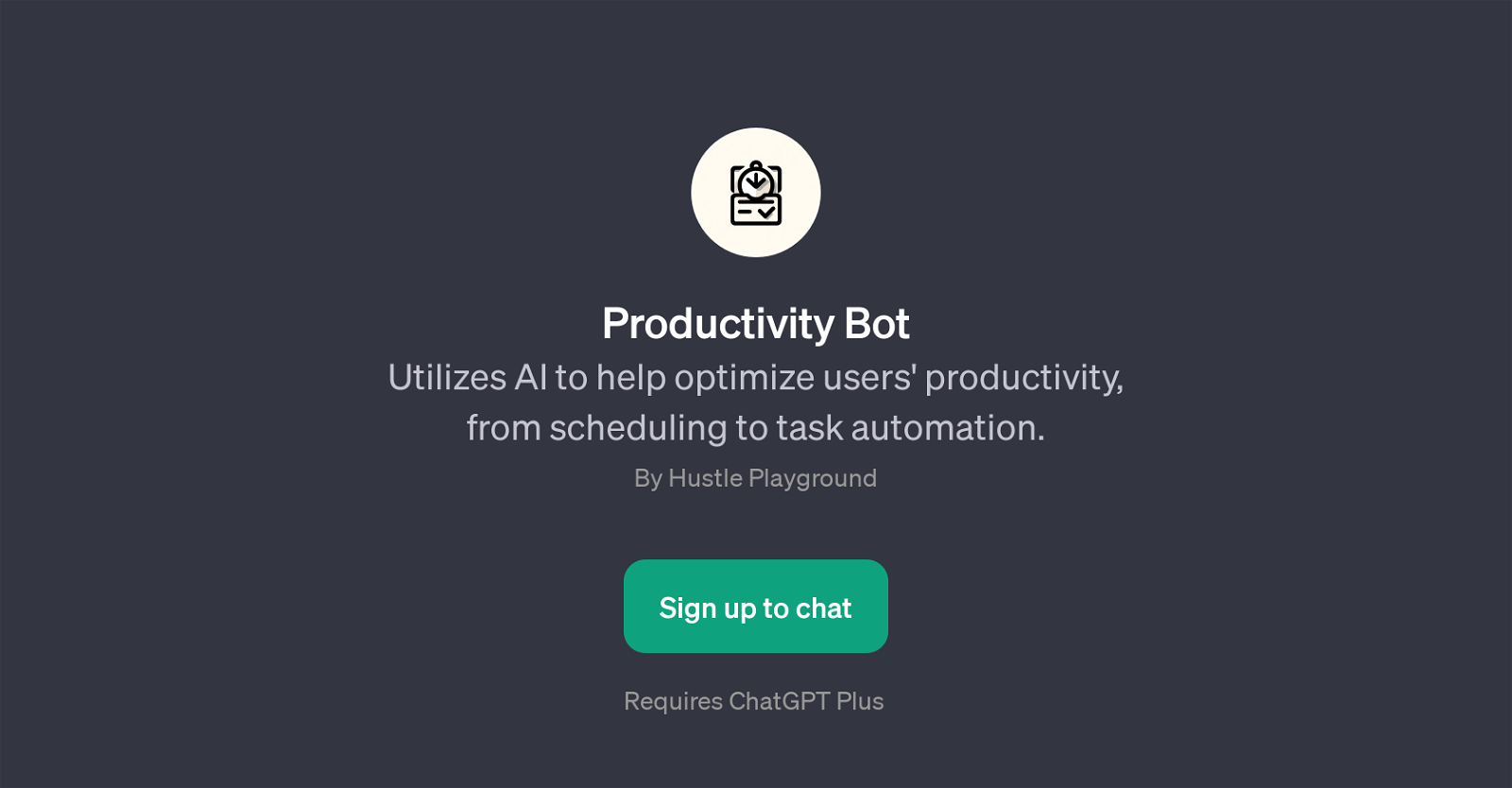 Productivity Bot website