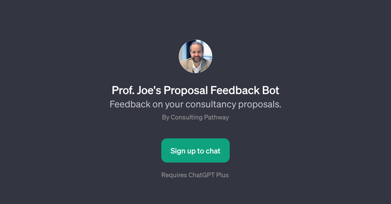 Prof. Joe's Proposal Feedback Bot website