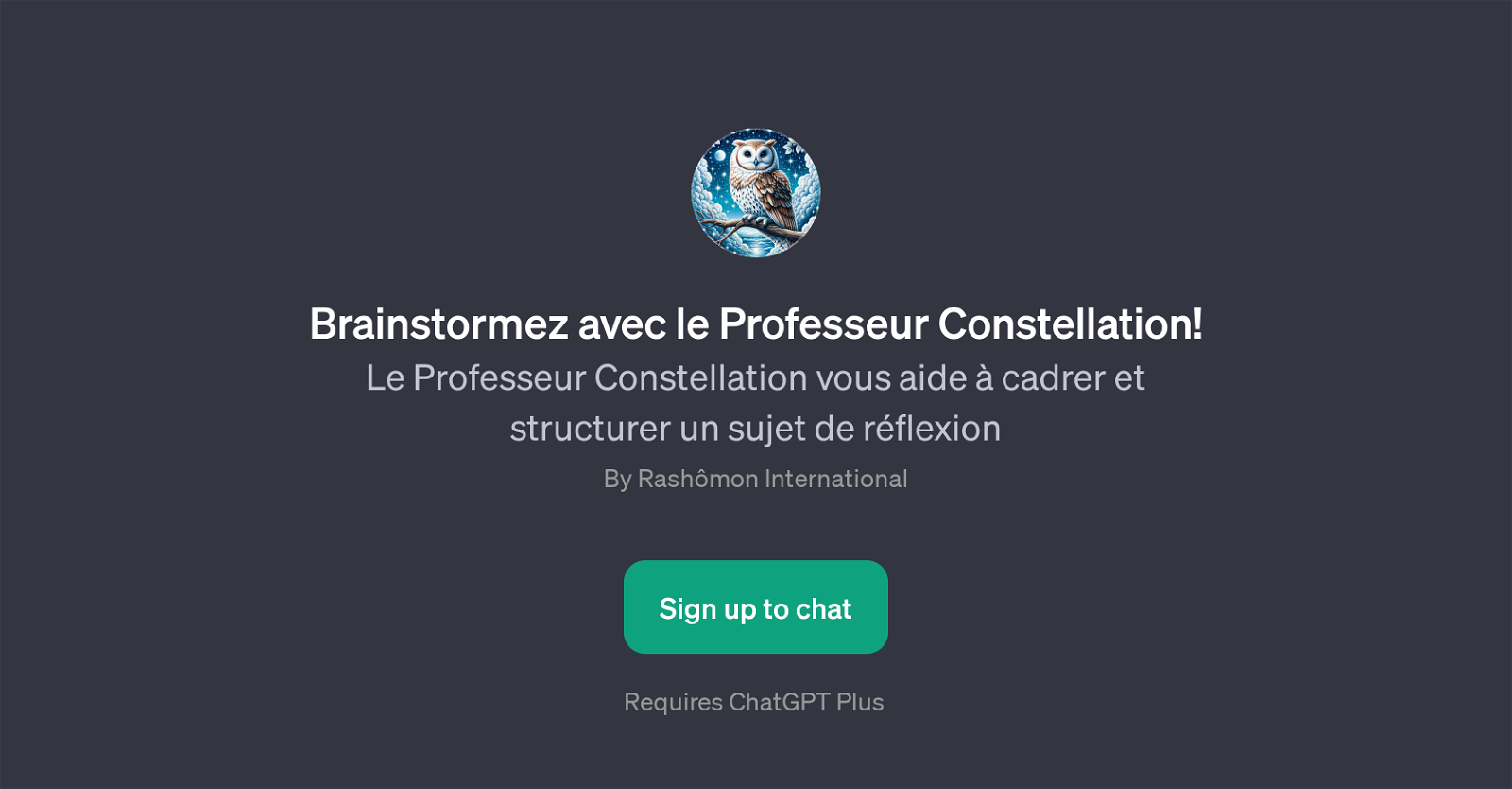 Professeur Constellation website