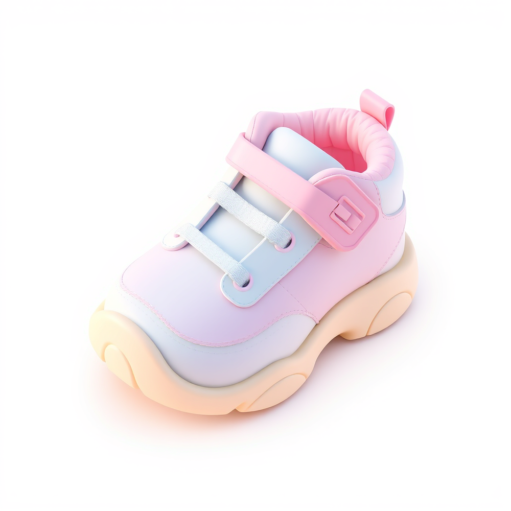 Professional designer  isometric shoe doughy shape, 5d rendered, 100K website