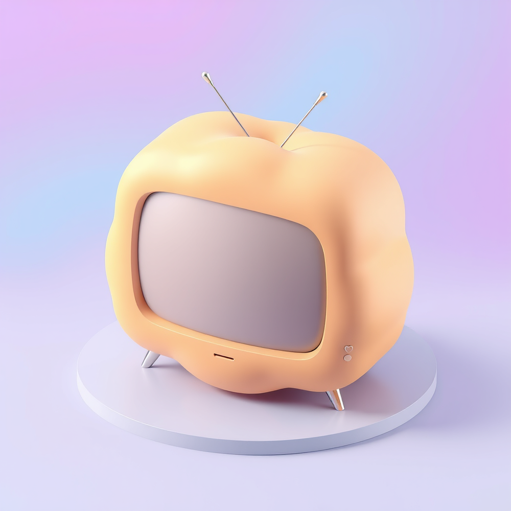 Professional designer  isometric  television doughy shape, 3d rendered, 4K website