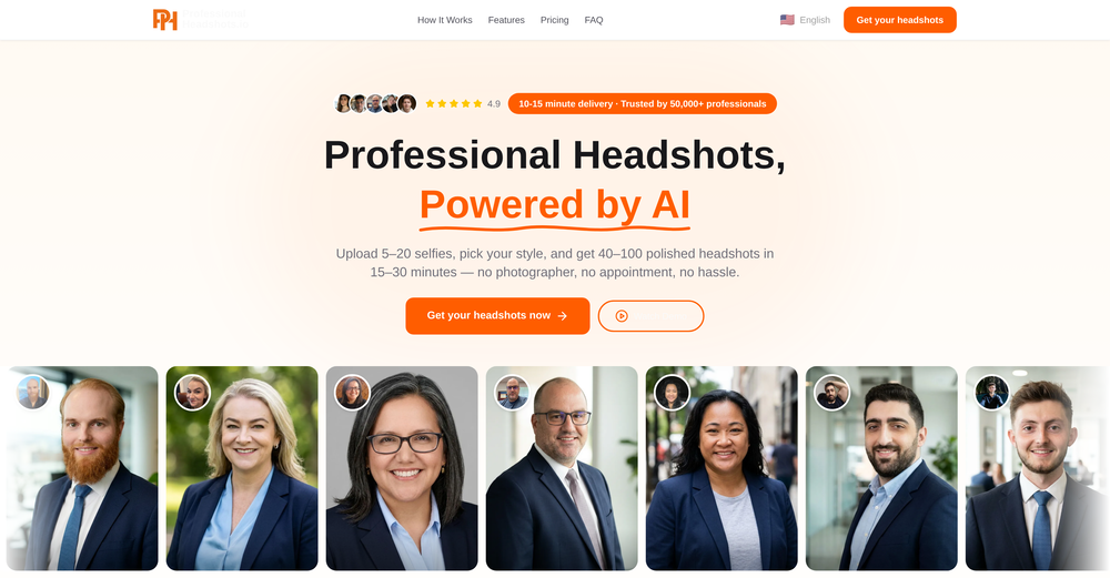 Professional Headshot.io website
