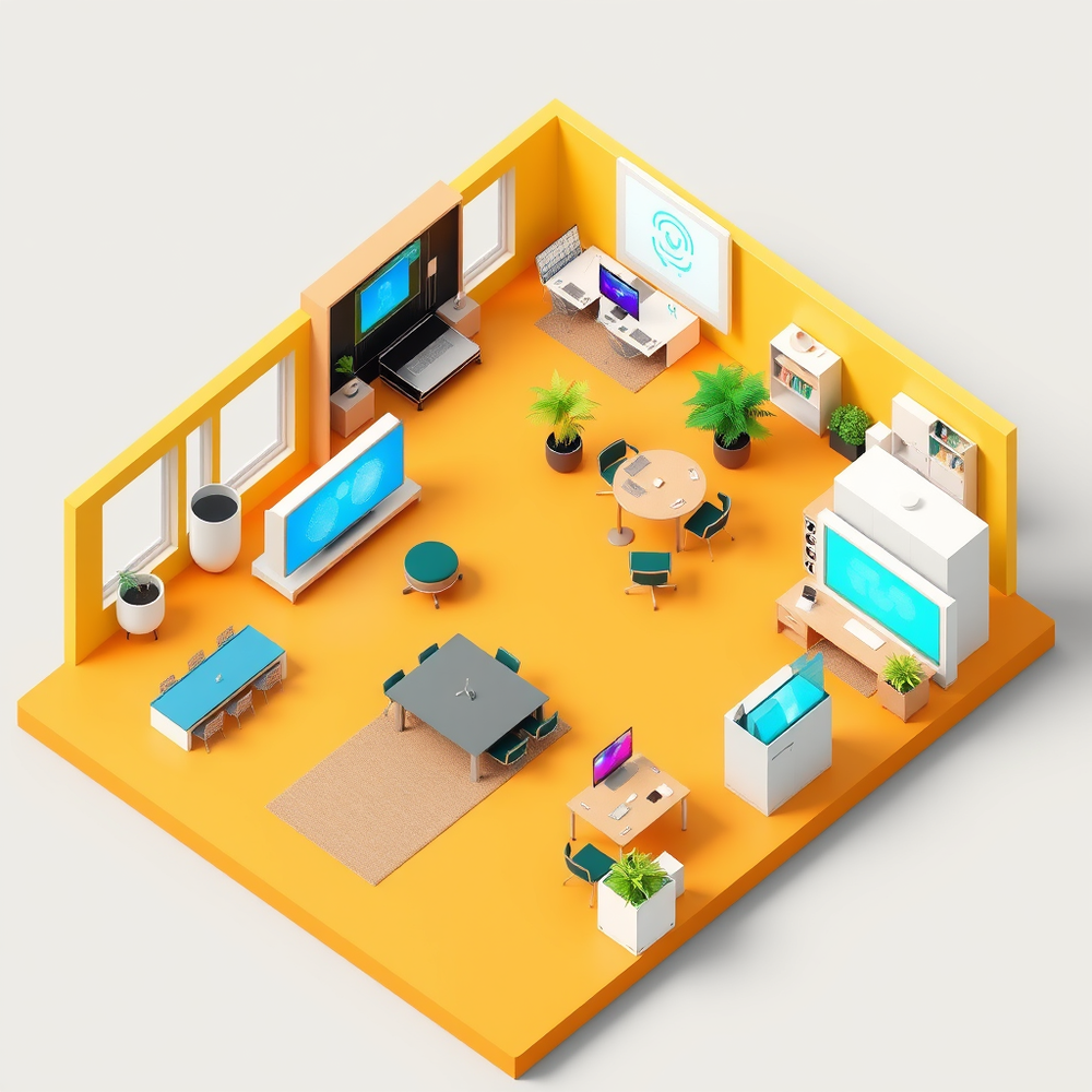 Professional new 3d isometric modern office designer in the world. website