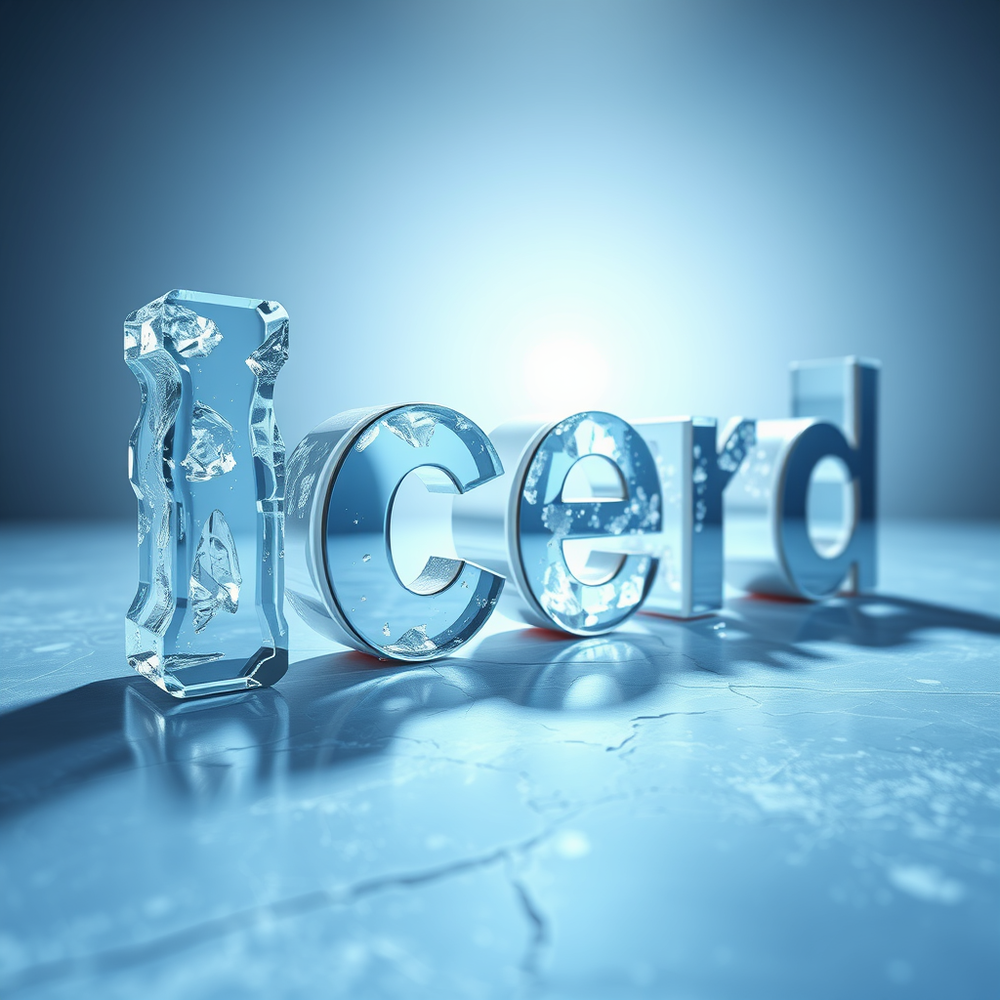 Professional writing of a 3d word on 3d ice website