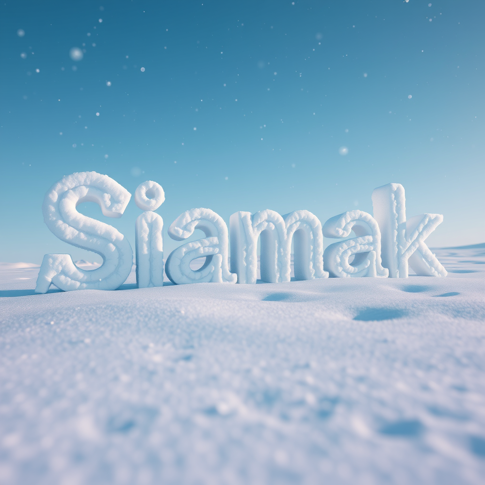 Professional writing of a 3d word on snow website