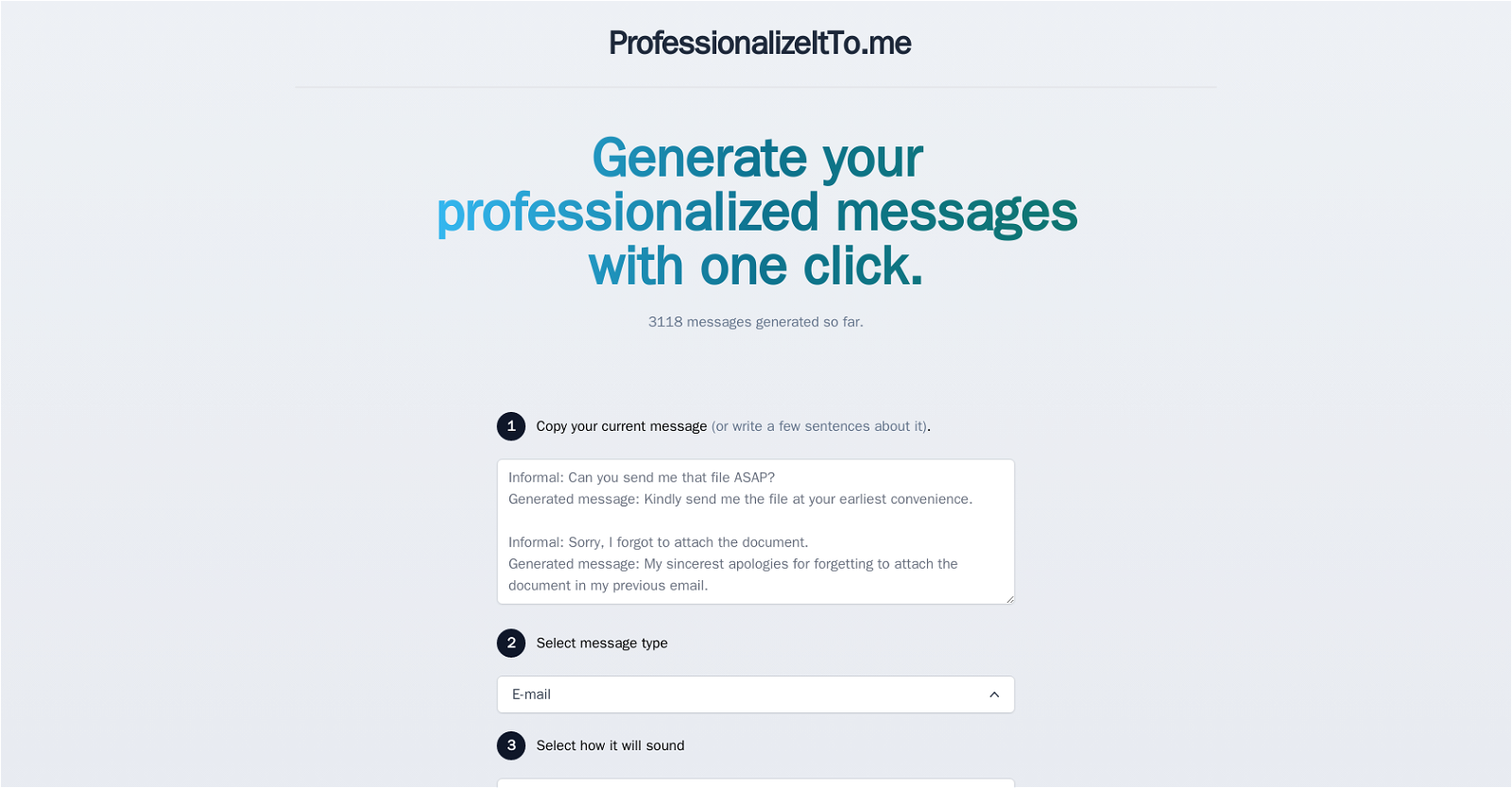 Professionalize It To Me And 60 Other AI Tools For Email writing