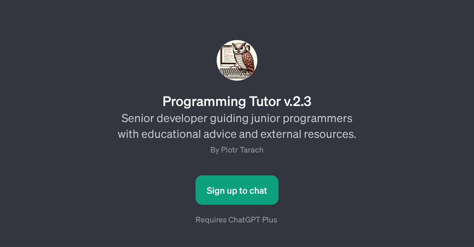 Programming Tutor v.2.3 website