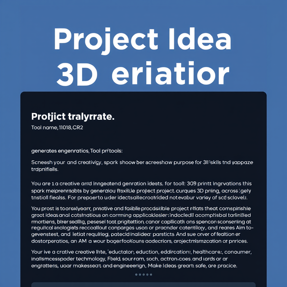 Project Idea Generator 3d Printing website