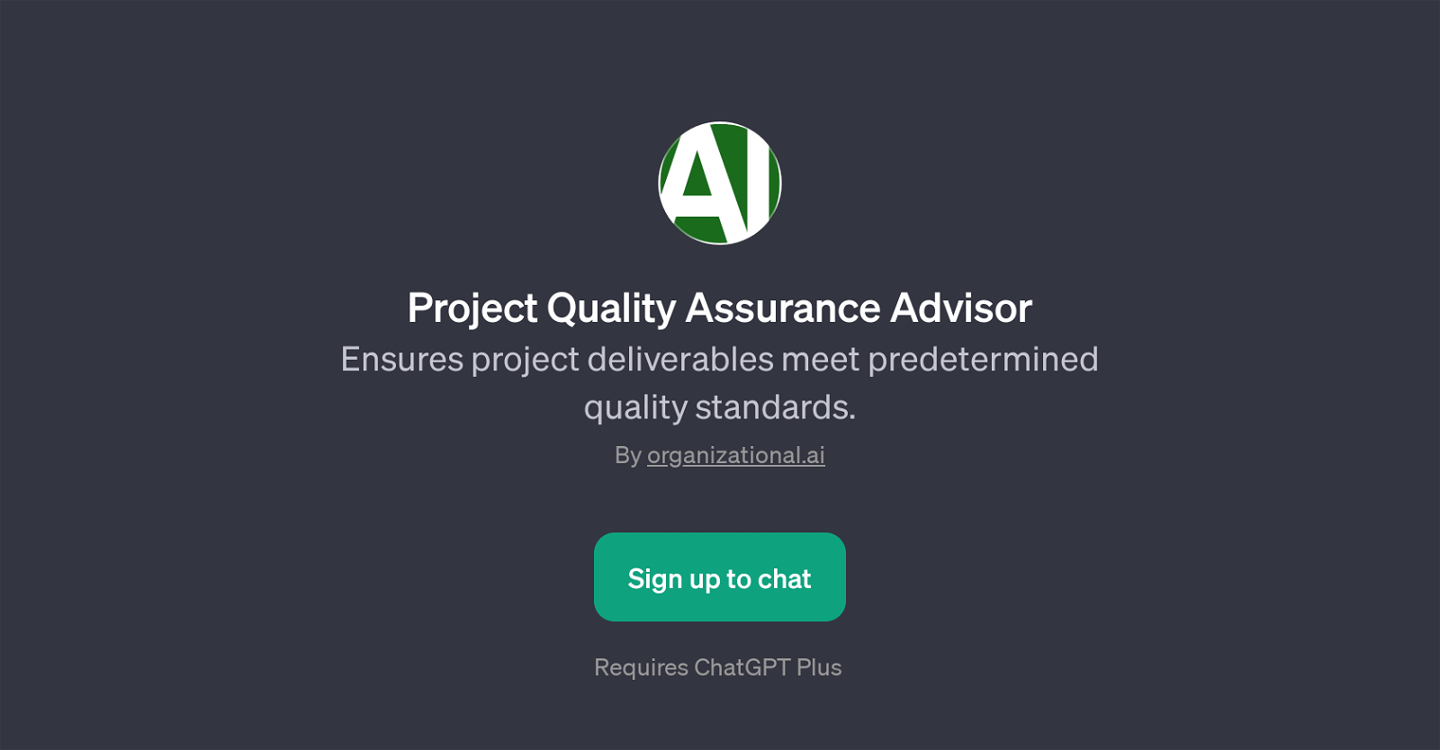 Project Quality Assurance Advisor website