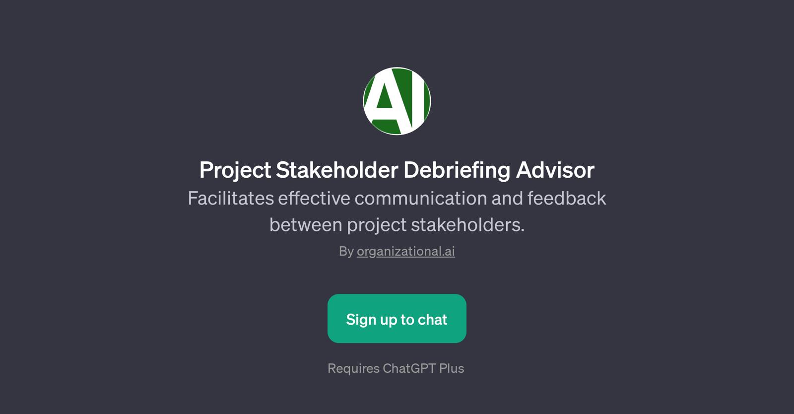 Project Stakeholder Debriefing Advisor website
