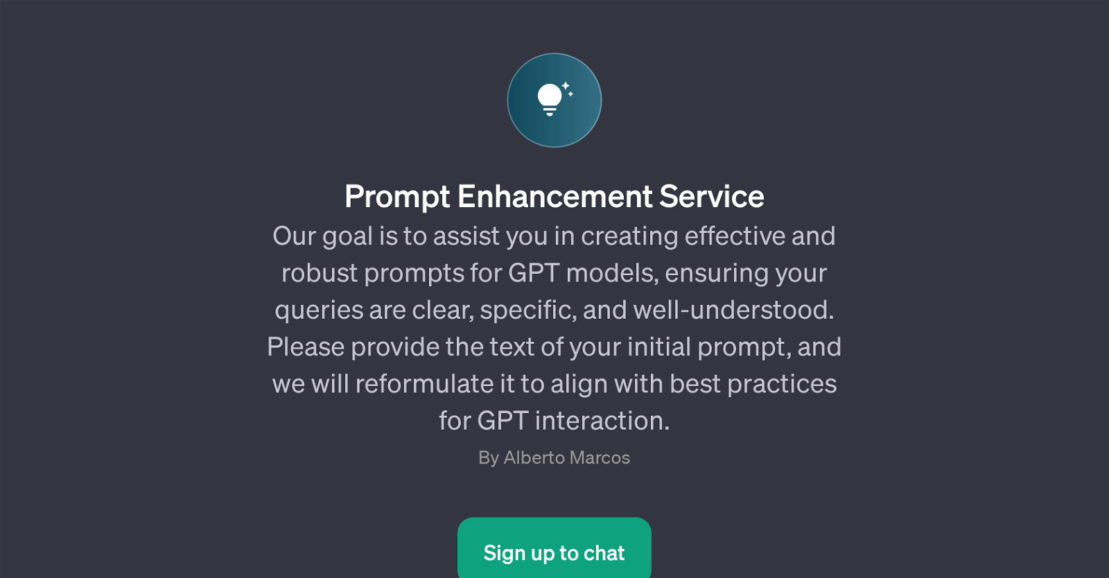 Prompt Enhancement Service website