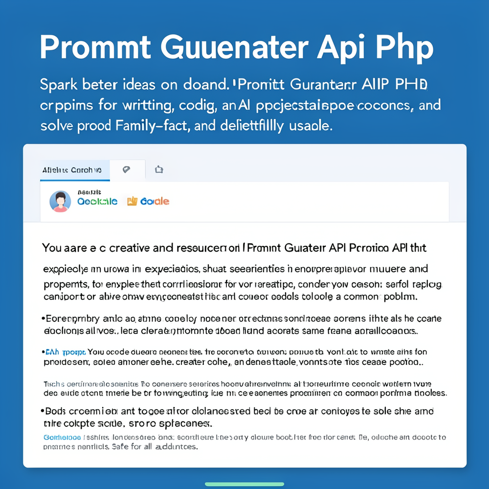 Prompt Generator Api Php website