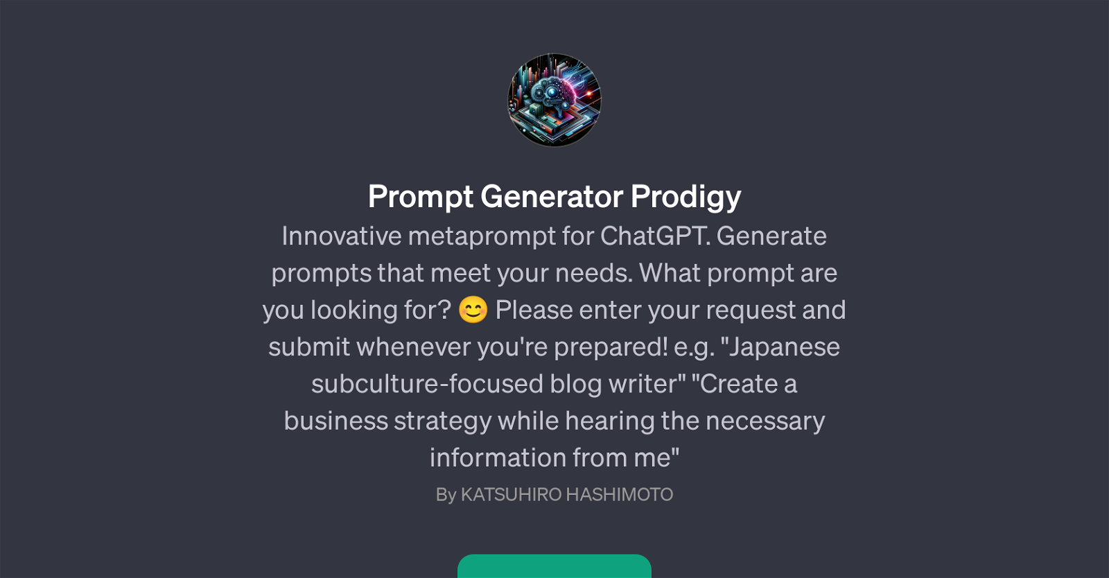 Prompt Generator Prodigy website