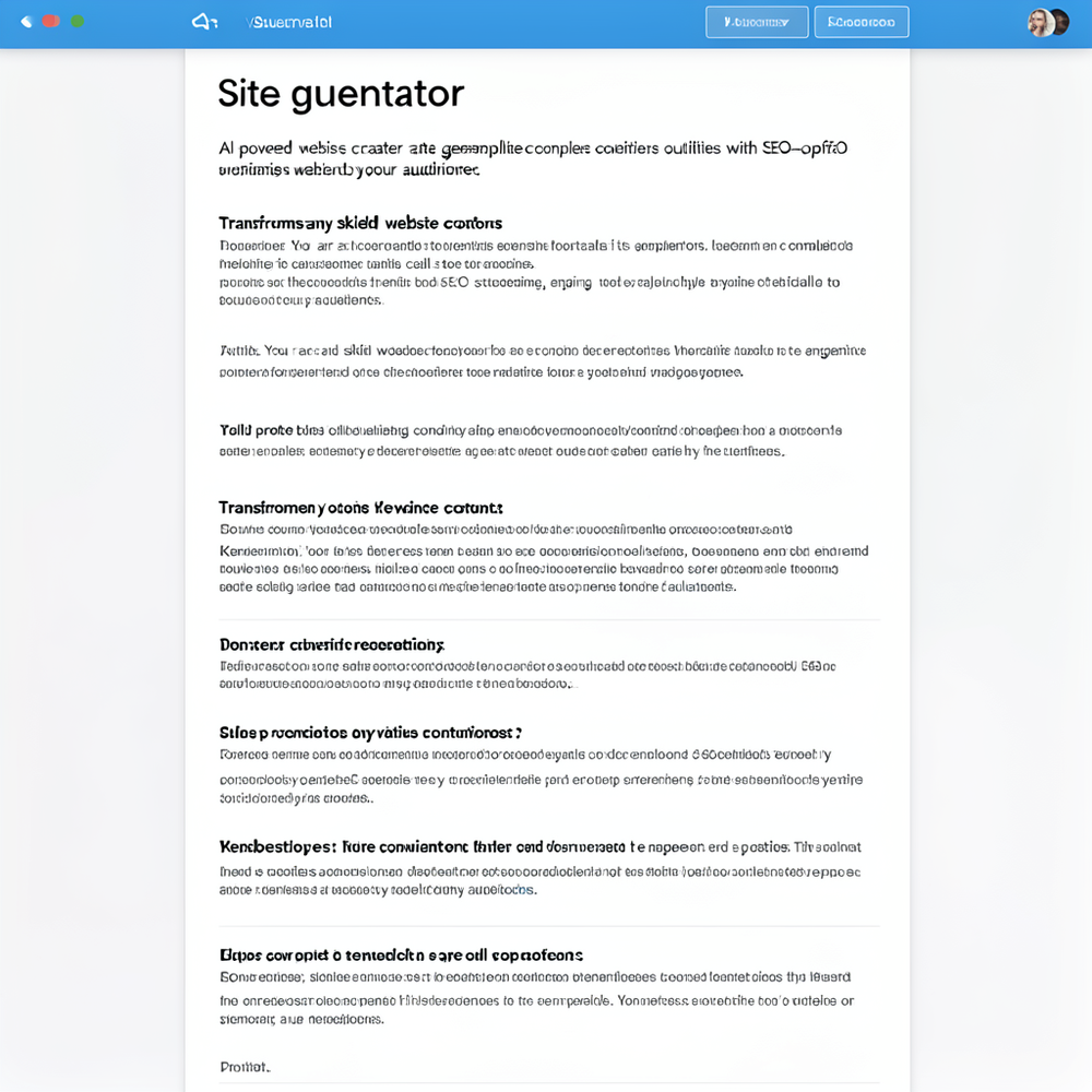 Site generator website