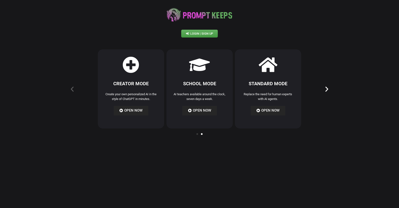 Prompt Keeps website