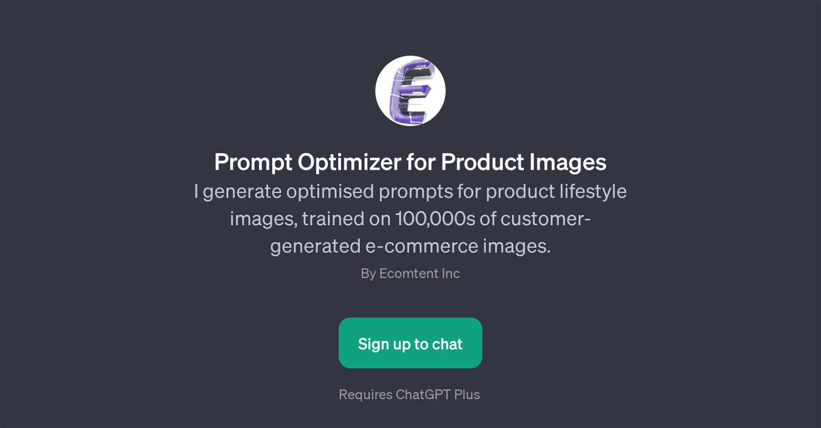 Prompt Optimizer for Product Images website