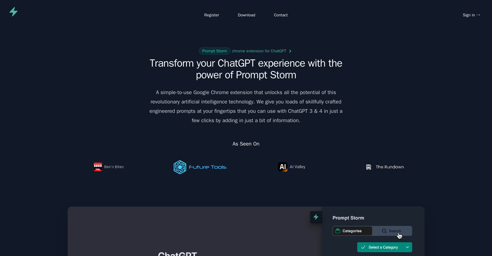 Prompt Storm website