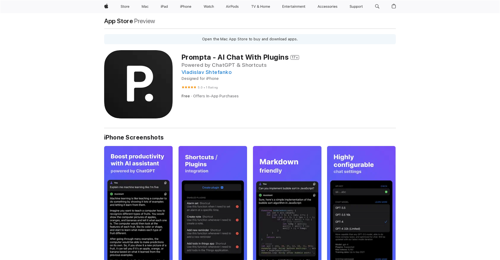 Prompta  App website