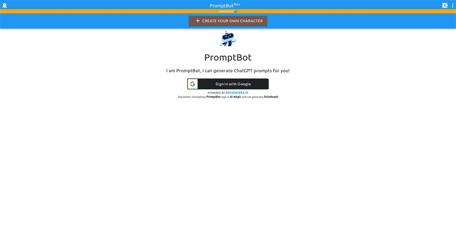 PromptBot website