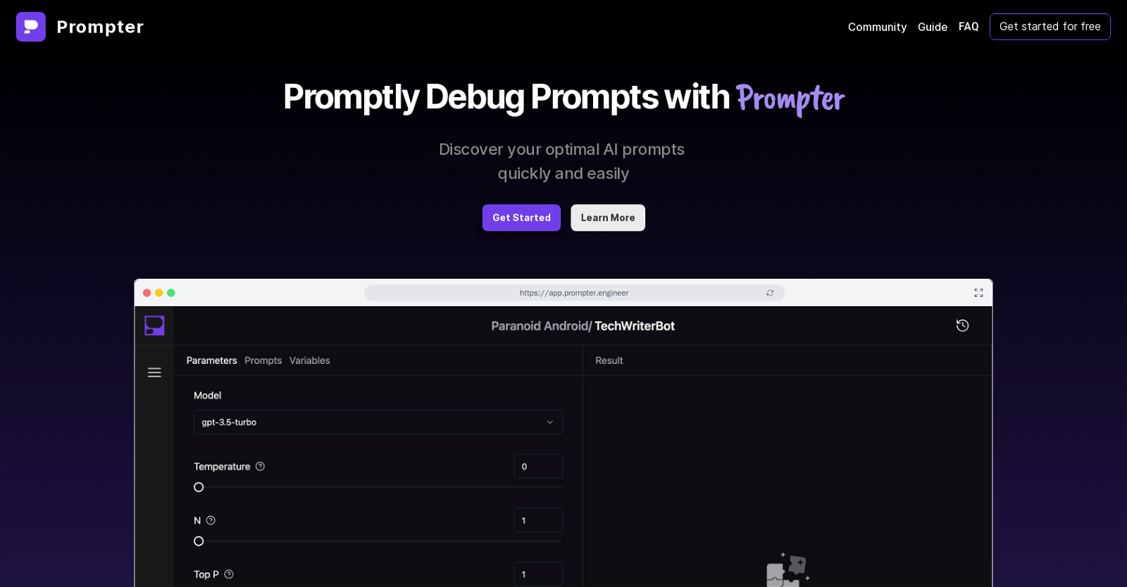 Prompter website
