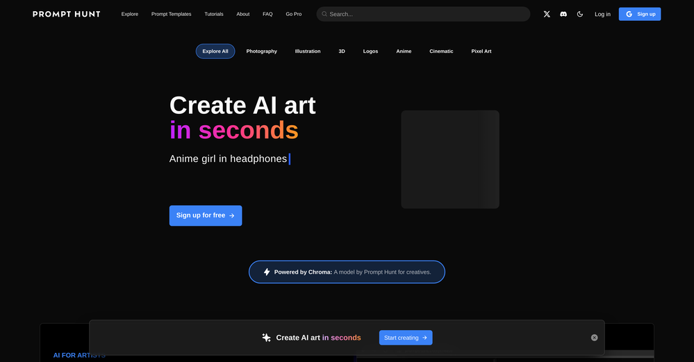 Prompt Hunt website