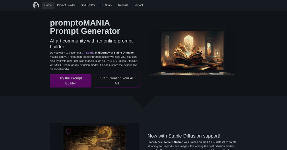 promptoMANIA website