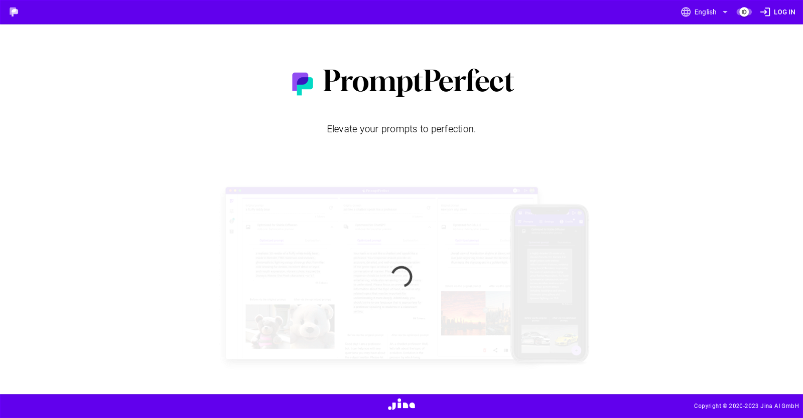 PromptPerfect website