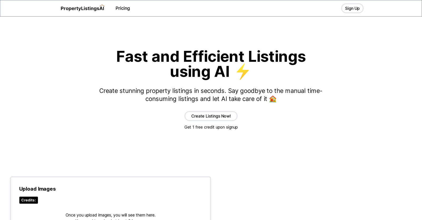 Property Listings AI website