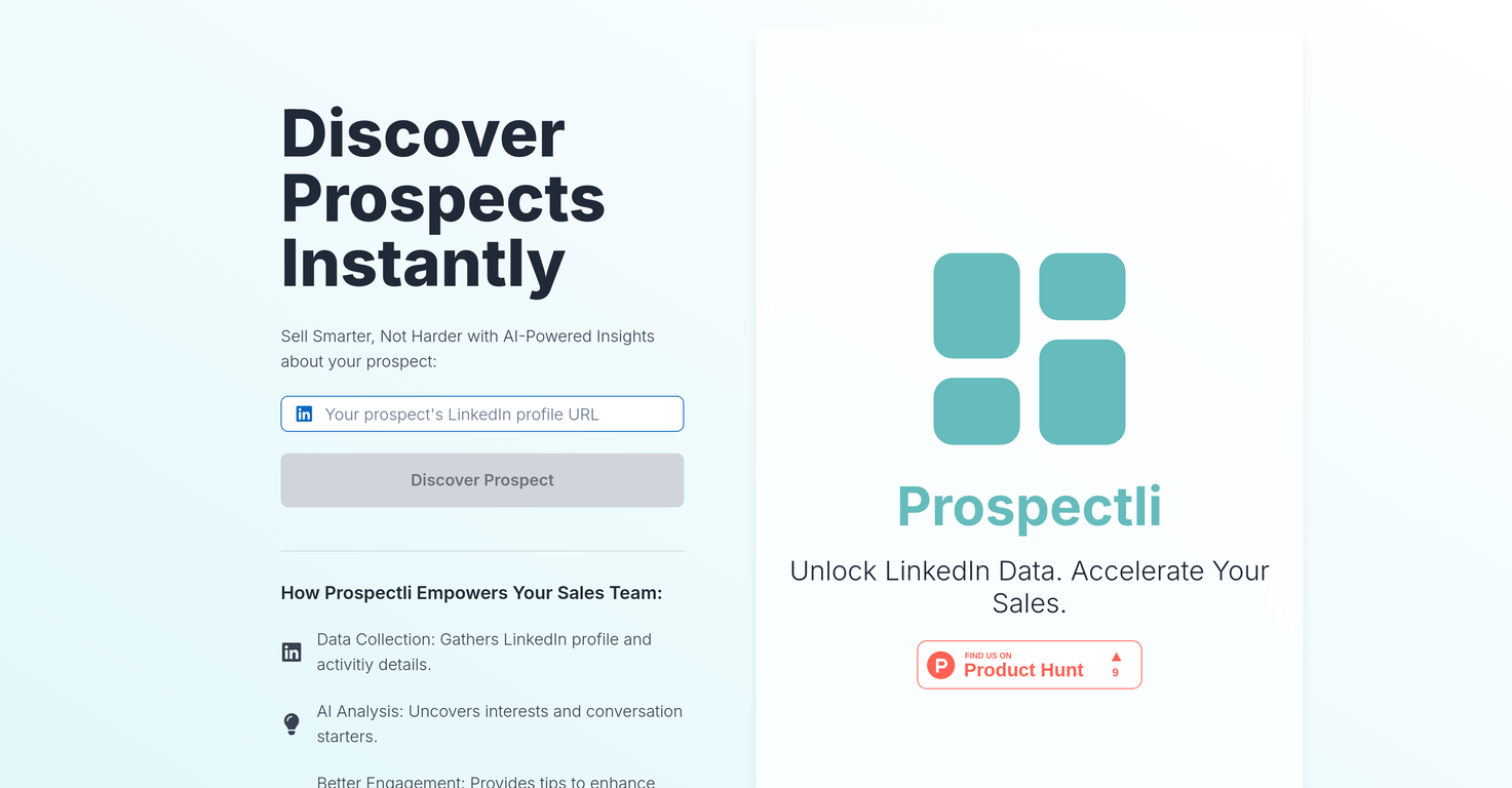 Prospectli website