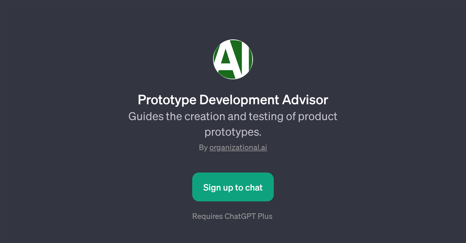 Prototype Development Advisor website