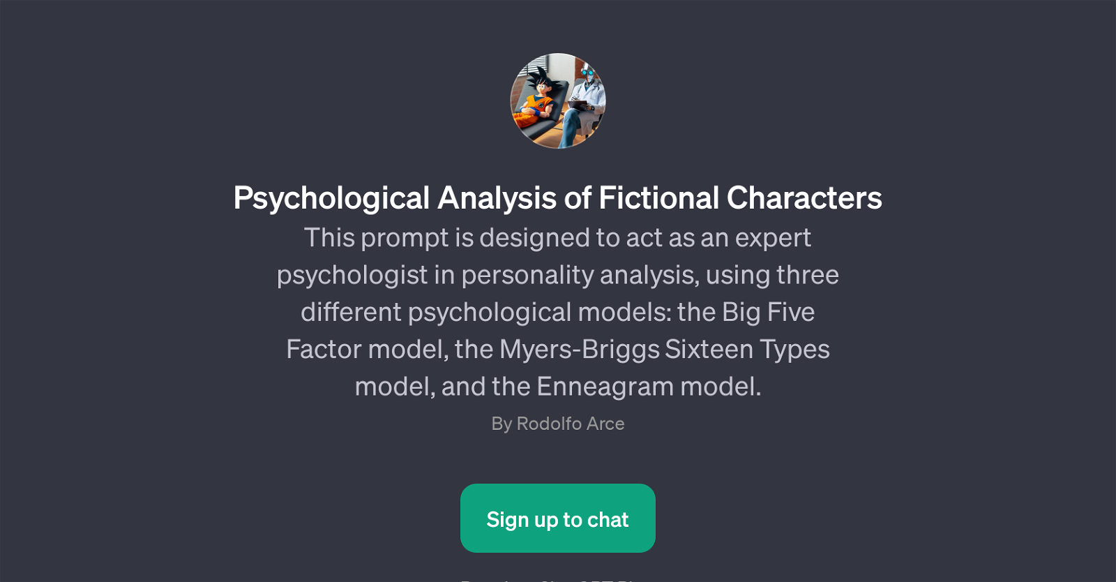 Psychological Analysis of Fictional Characters GPT website